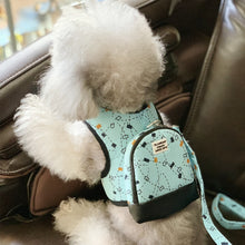 Load image into Gallery viewer, Luxury Pull Bag Dogs Collar And Harnesses With Leash Set Pet Running Lead Safety Fashion Cat Small Medium Backpack School Bags