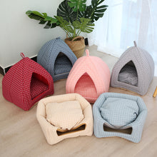 Load image into Gallery viewer, Warm Pet Dog Cat Bed Foldable Cat House Soft Fabric Shape Pet Sleeping House Washable Pet Supplies For Cat Sleep