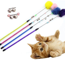 Load image into Gallery viewer, 1PC Interactive Plush Toys Kitten Colorful Rod Cat Wand Toys Plastic Pet Cat Toys Interactive Stick Pet Cat Supplies
