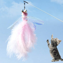 Load image into Gallery viewer, Pet Cats Kitten Bell Feather Dragonfly Shape Sticks Interactive Teaser Wand Replacement Head Toy Pets Supplies
