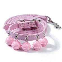 Load image into Gallery viewer, Cat Collar With 5 Bells Collar For Cats Kitten  Small  Dog Puppy Neck Strap Safety  Chihuahua Necklace Optional traction rope
