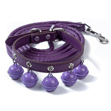 Load image into Gallery viewer, Cat Collar With 5 Bells Collar For Cats Kitten  Small  Dog Puppy Neck Strap Safety  Chihuahua Necklace Optional traction rope
